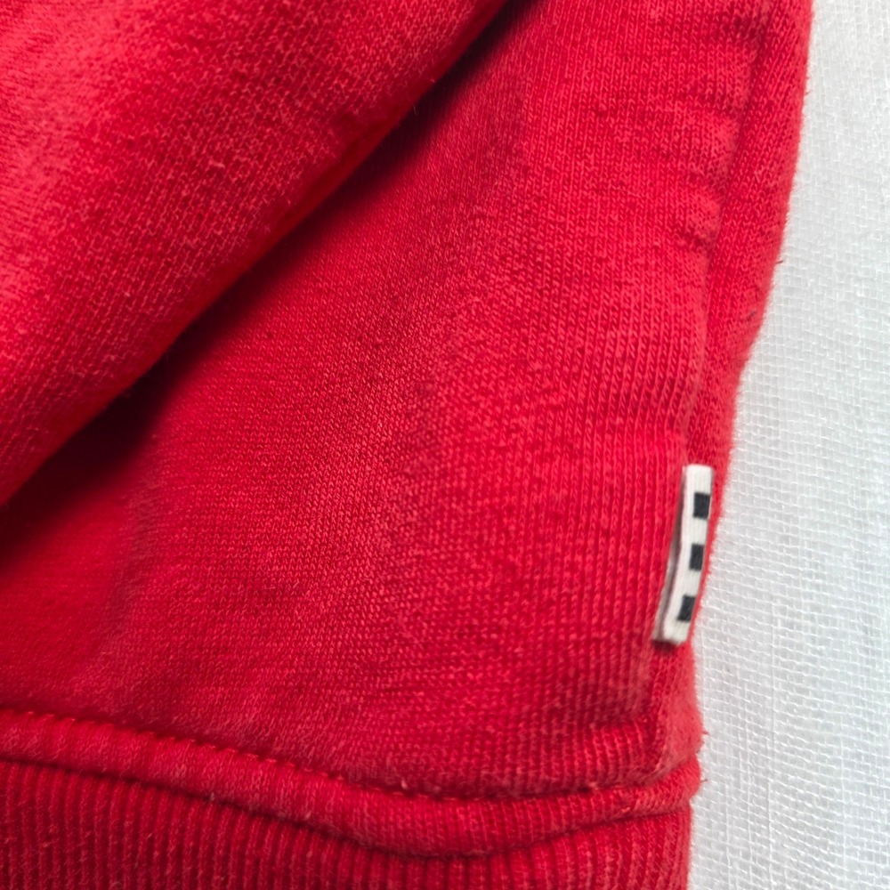 Vans Quarter Zip Sweatshirt Women S Red Checkerboard crop gorpcore Y2K skater - Picture 5 of 10